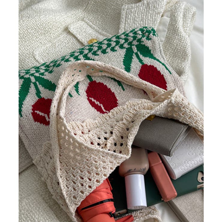 透かし編み チューリップニットトートバッグ もこもこ | aimoha  | 詳細画像26 