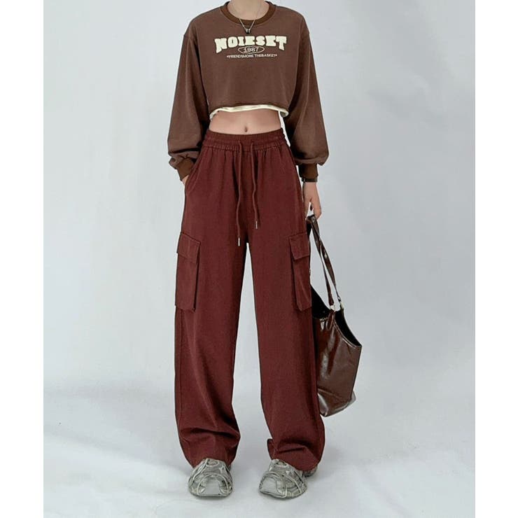 パープル | カーゴデザインワイドパンツ | aimoha 