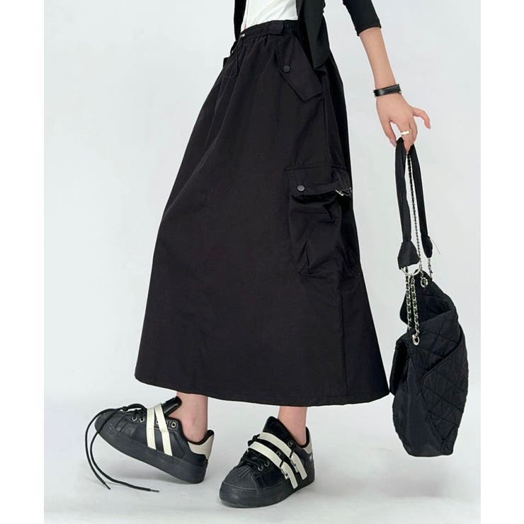 カーゴデザインミディスカート | aimoha  | 詳細画像3 