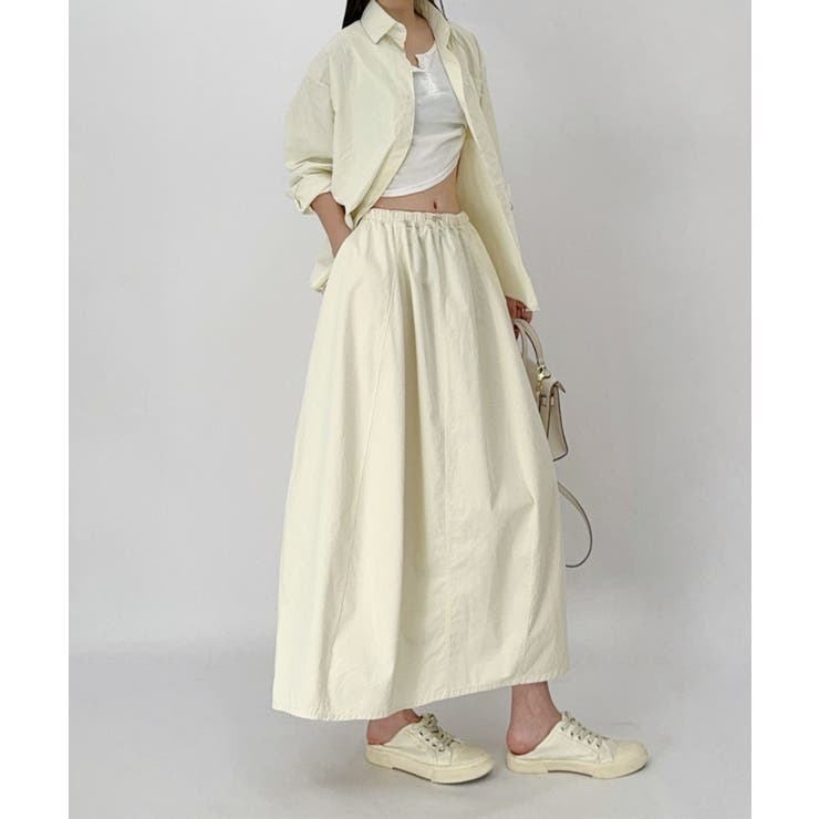 ライトベージュ | フレアデザインミディスカート | aimoha 