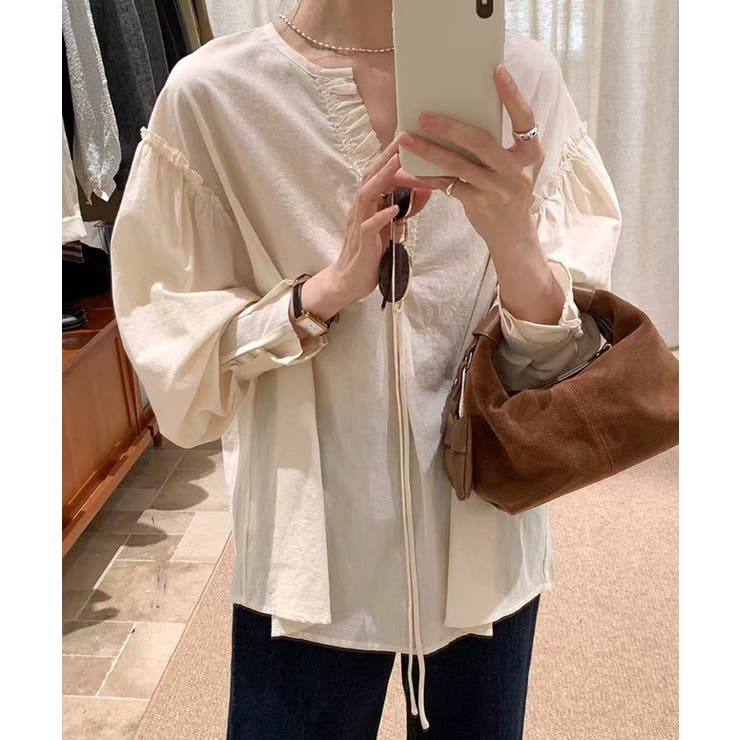 ハーフプラケットリボンシャツ | aimoha  | 詳細画像8