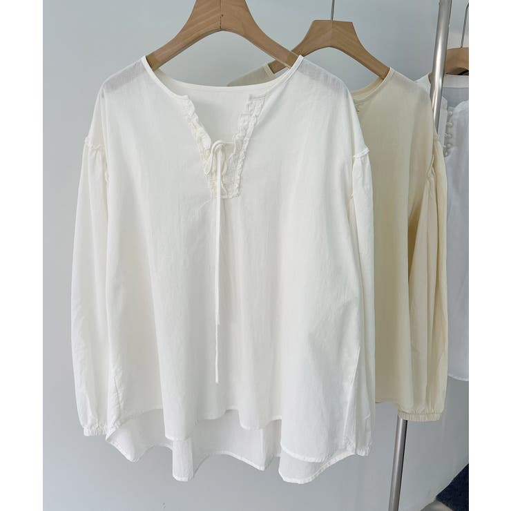 ハーフプラケットリボンシャツ | aimoha  | 詳細画像1