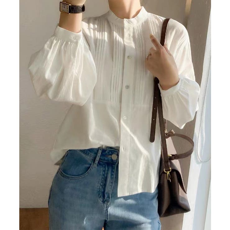 ピンタックデザインボリュームスリーブシャツ | aimoha  | 詳細画像1 