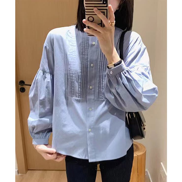 ピンタックデザインボリュームスリーブシャツ | aimoha  | 詳細画像9 