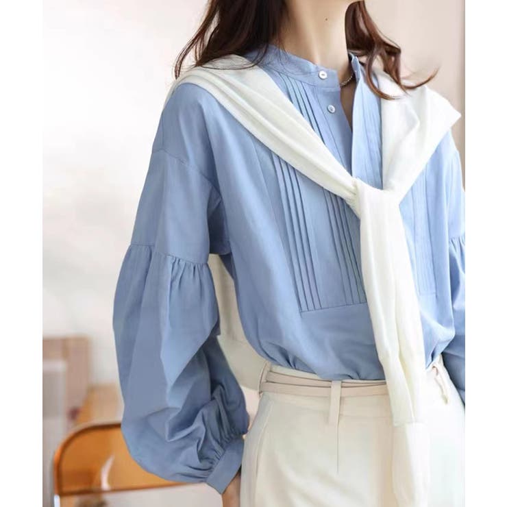 ピンタックデザインボリュームスリーブシャツ | aimoha  | 詳細画像12 