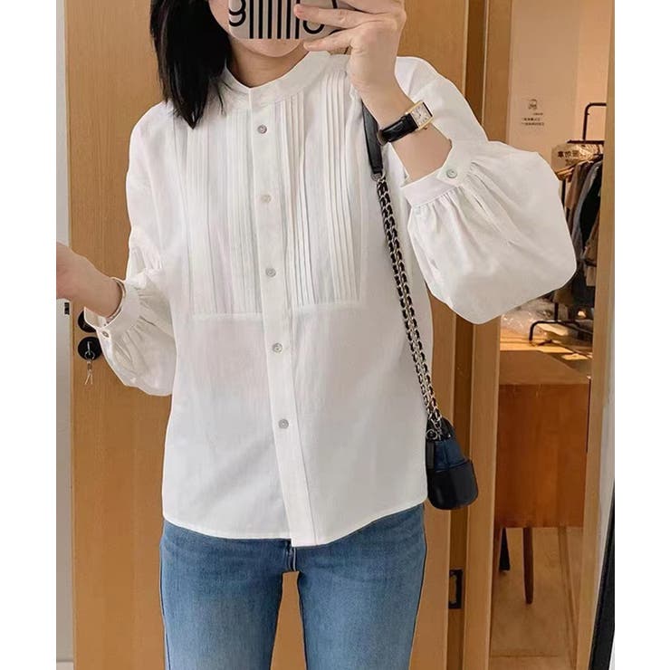 ピンタックデザインボリュームスリーブシャツ | aimoha  | 詳細画像8 