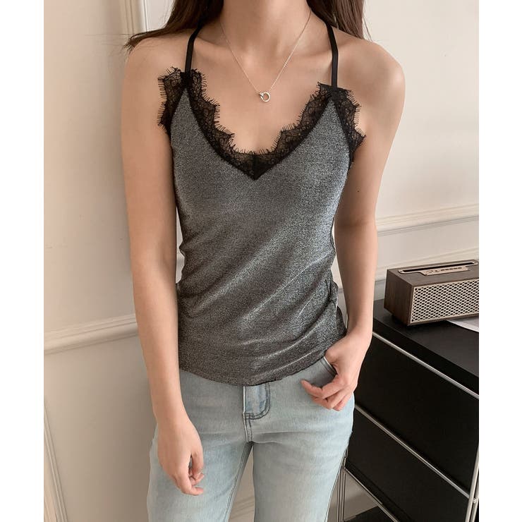 レースディテールVネックキャミソール | aimoha  | 詳細画像7 