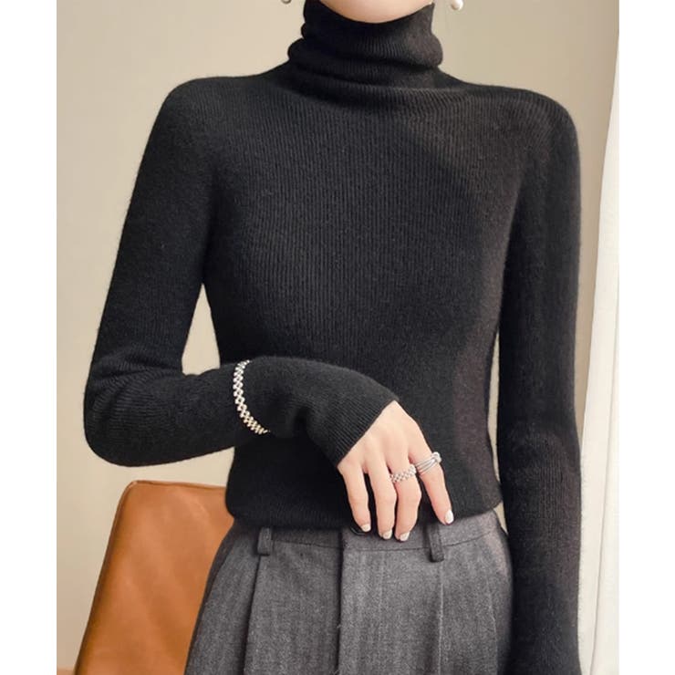 Octoberさま専用　ommo ハイネックニット　今期　タートルニット Banico】シームレスタートルネックニット【AW】[品番