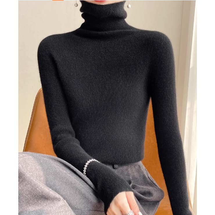 Banico】シームレスタートルネックニット【AW】[品番