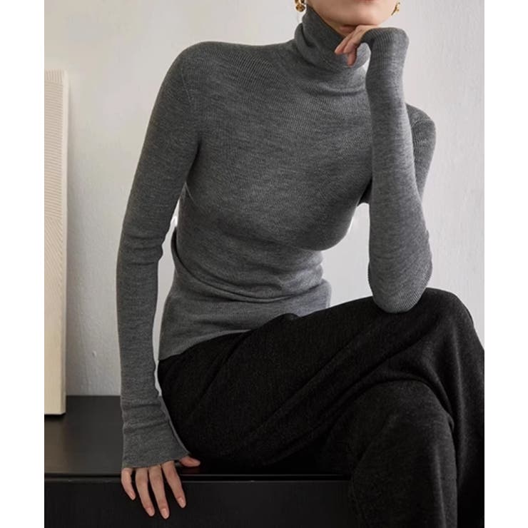 Banico】シームレスタートルネックニット【AW】[品番