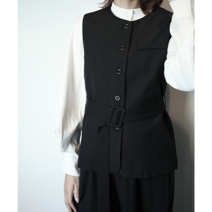 aimoha タイベルトジレ＋ワイドパンツセットアップ | aimoha  | 詳細画像4 