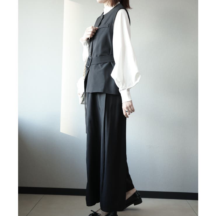 aimoha タイベルトジレ＋ワイドパンツセットアップ | aimoha  | 詳細画像3 