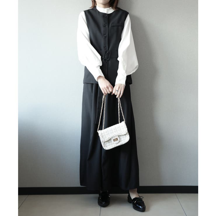 aimoha タイベルトジレ＋ワイドパンツセットアップ | aimoha  | 詳細画像2 