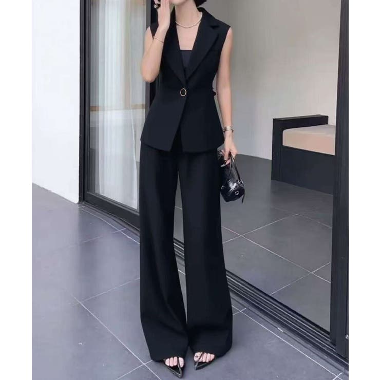 aimoha ロングジレ＋ワイドパンツセットアップ | aimoha  | 詳細画像2 