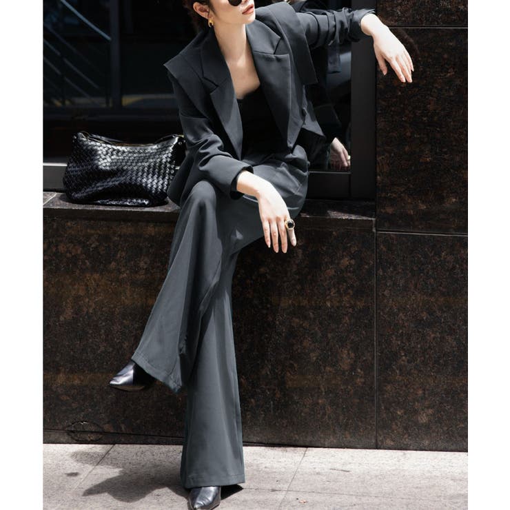 aimoha ダブルテーラードジャケット＋ワイドパンツセットアップ[品番