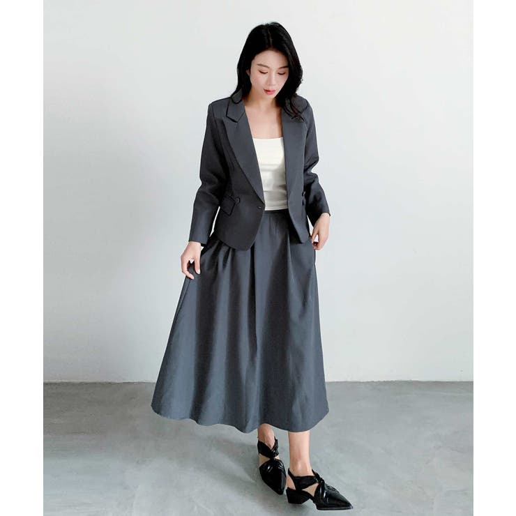 aimoha ウエストベルトテーラードジャケット＋フレアスカートセットアップ | aimoha  | 詳細画像9 