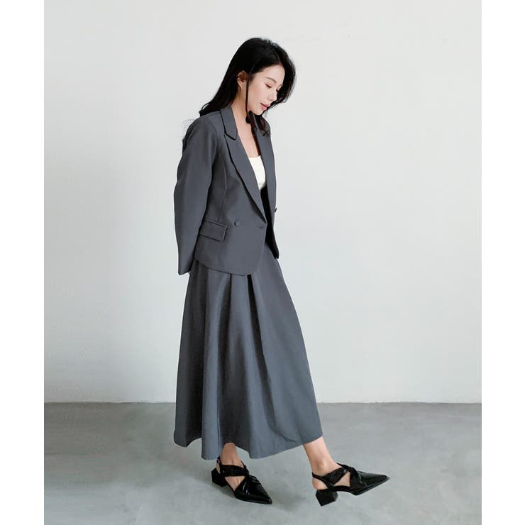 aimoha ウエストベルトテーラードジャケット＋フレアスカートセットアップ | aimoha  | 詳細画像12 