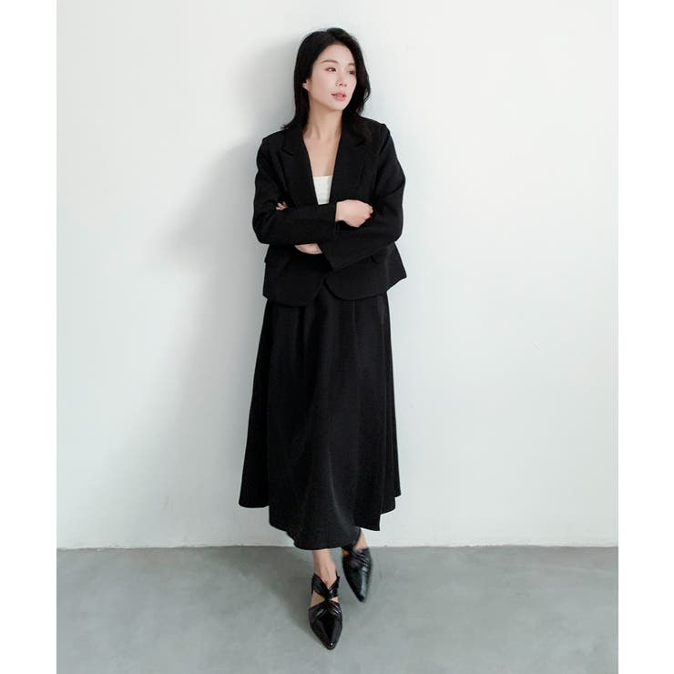 aimoha ウエストベルトテーラードジャケット＋フレアスカートセットアップ | aimoha  | 詳細画像6 