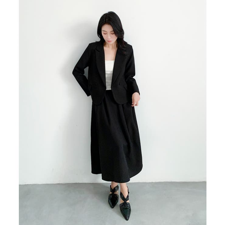 aimoha ウエストベルトテーラードジャケット＋フレアスカートセットアップ | aimoha  | 詳細画像5 