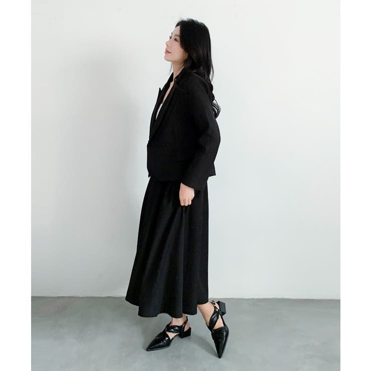 aimoha ウエストベルトテーラードジャケット＋フレアスカート