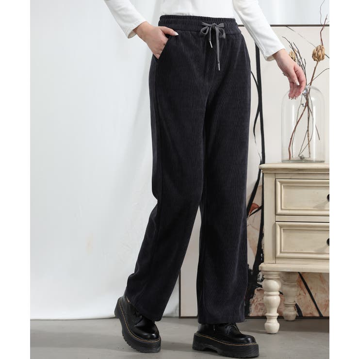 グレー | 【Aimoha】ドローストリングストレートパンツ【AW】 | aimoha 