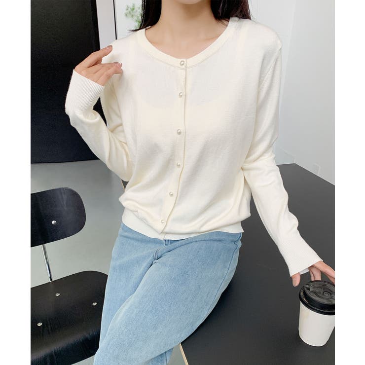 パールボタンカーディガン | aimoha  | 詳細画像11 