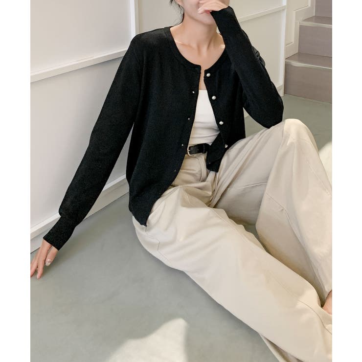 パールボタンカーディガン | aimoha  | 詳細画像1 