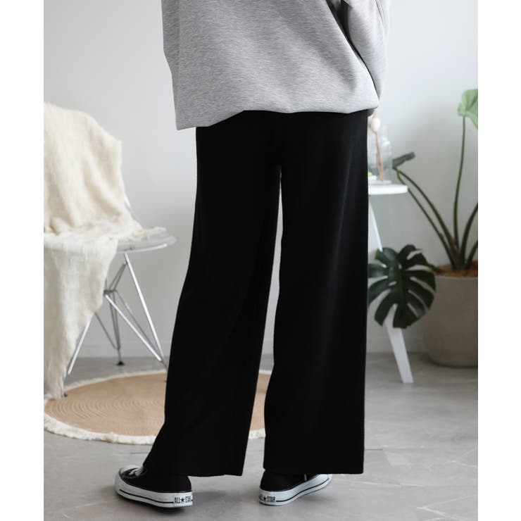 ラインデザインカジュアルニットパンツ | aimoha  | 詳細画像8 