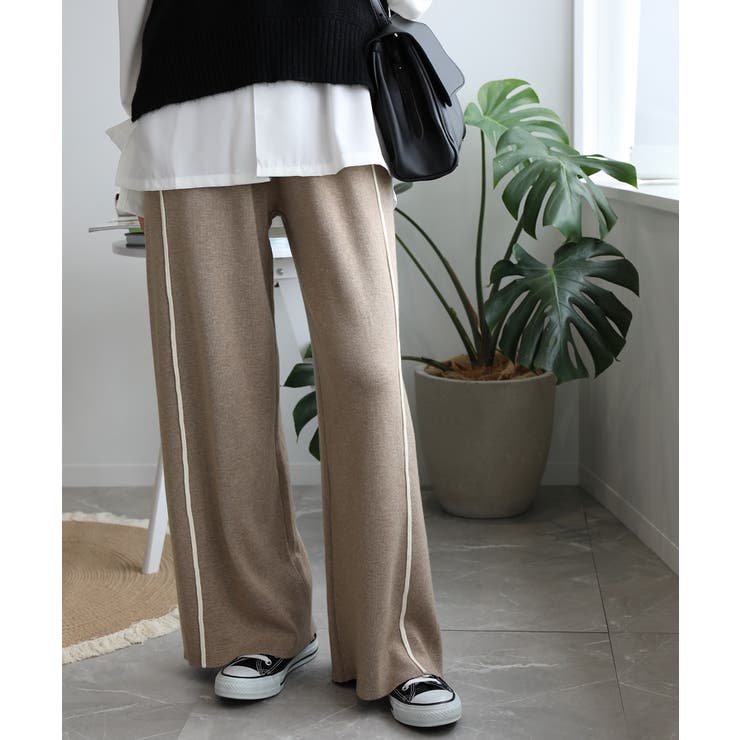 ラインデザインカジュアルニットパンツ | aimoha  | 詳細画像14 