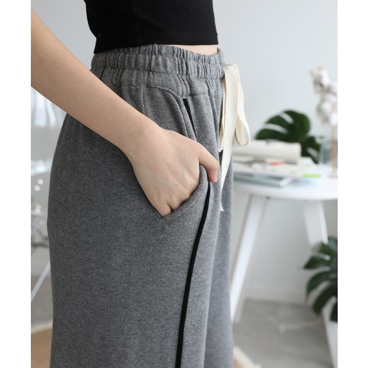 ラインデザインカジュアルニットパンツ | aimoha  | 詳細画像18 