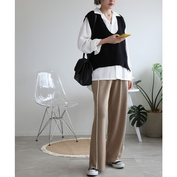 ラインデザインカジュアルニットパンツ | aimoha  | 詳細画像22 