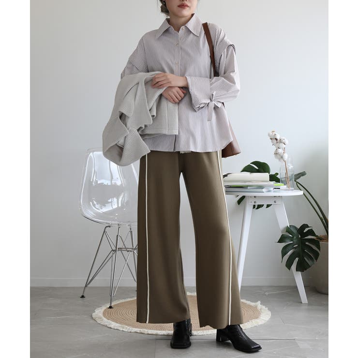 ラインデザインカジュアルニットパンツ | aimoha  | 詳細画像23 