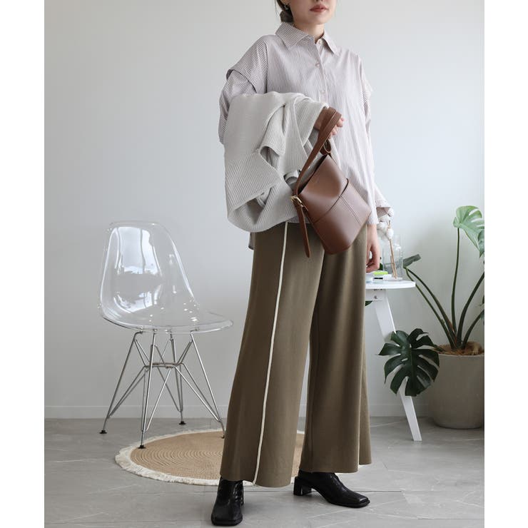 ラインデザインカジュアルニットパンツ | aimoha  | 詳細画像26 