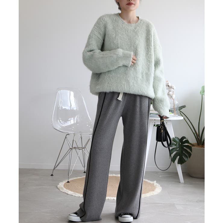 ラインデザインカジュアルニットパンツ | aimoha  | 詳細画像30 