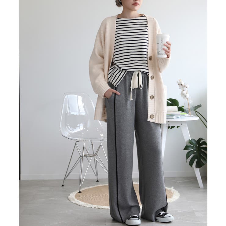 ラインデザインカジュアルニットパンツ | aimoha  | 詳細画像33 