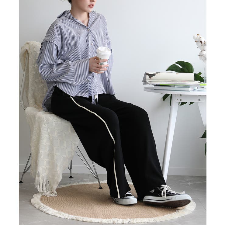 ラインデザインカジュアルニットパンツ | aimoha  | 詳細画像36 