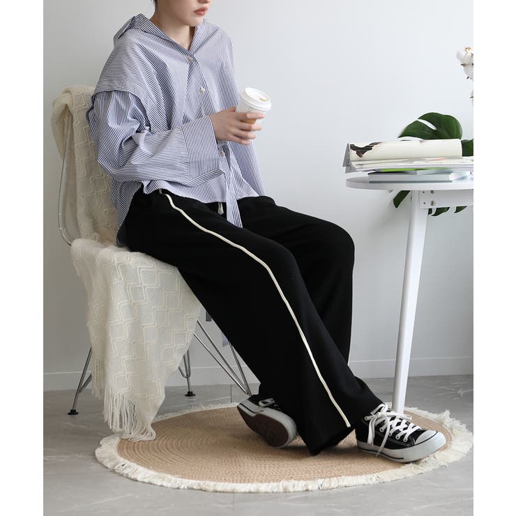 ラインデザインカジュアルニットパンツ | aimoha  | 詳細画像37 