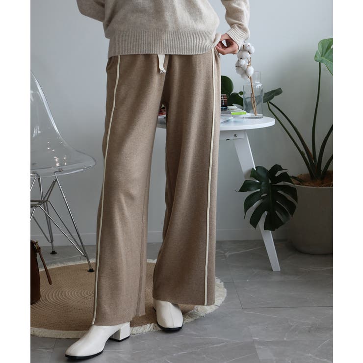 ラインデザインカジュアルニットパンツ | aimoha  | 詳細画像43 