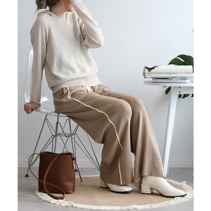 ラインデザインカジュアルニットパンツ | aimoha  | 詳細画像44 