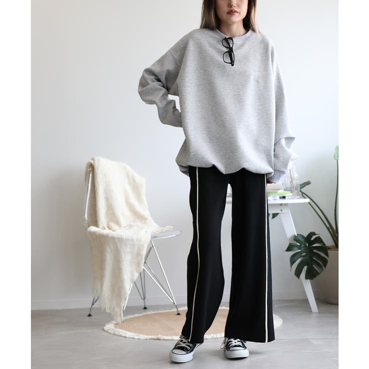 ラインデザインカジュアルニットパンツ | aimoha  | 詳細画像5 