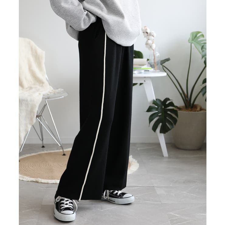 ラインデザインカジュアルニットパンツ | aimoha  | 詳細画像6 