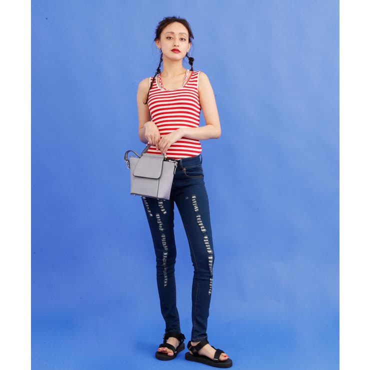 ストレッチクラッシュデニム デニム スキニー | aimoha  | 詳細画像22 