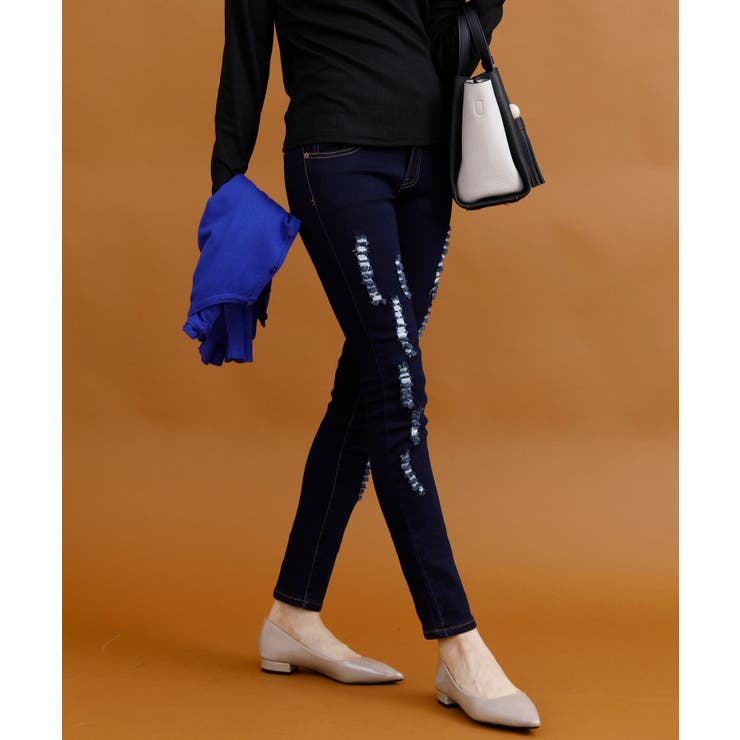 ストレッチクラッシュデニム デニム スキニー | aimoha  | 詳細画像14 