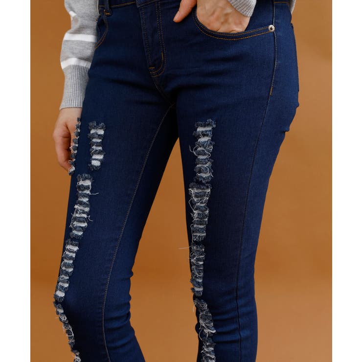 ストレッチクラッシュデニム デニム スキニー | aimoha  | 詳細画像26 