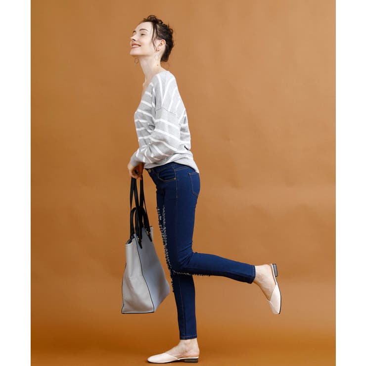 ストレッチクラッシュデニム デニム スキニー | aimoha  | 詳細画像5 