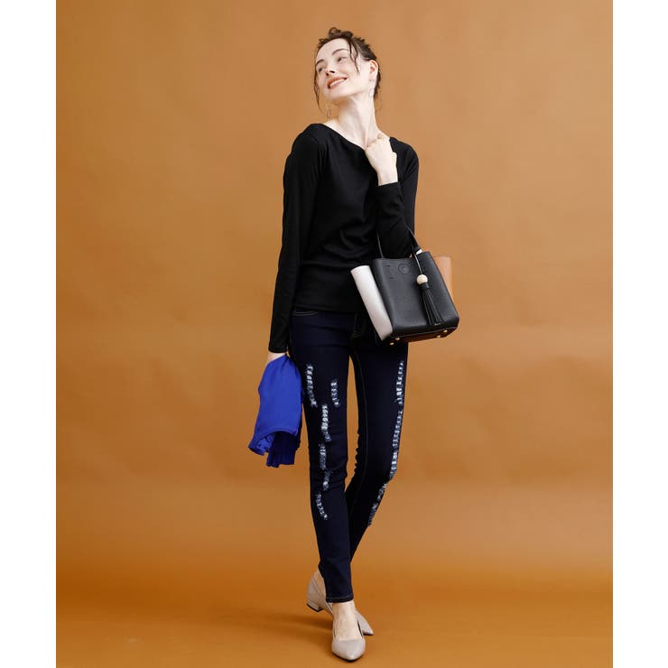 ストレッチクラッシュデニム デニム スキニー | aimoha  | 詳細画像15 