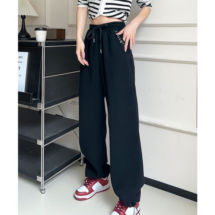 ロゴハイウエストドローストリングパンツ  | aimoha  | 詳細画像3 