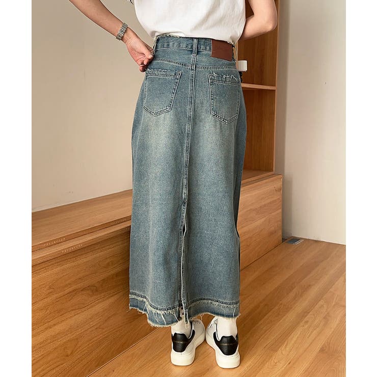 【aimoha】フリンジヘムデニムマキシスカート | aimoha  | 詳細画像17 