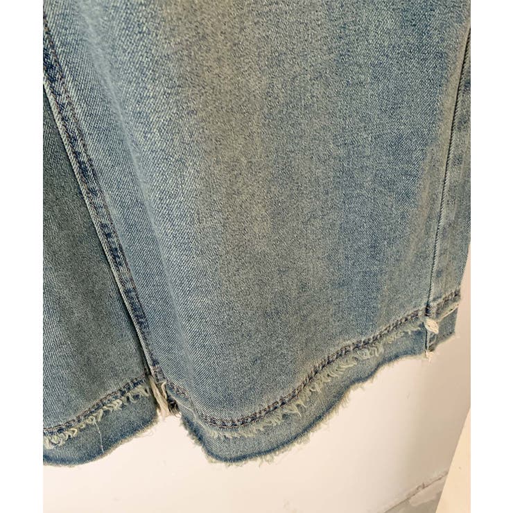 【aimoha】フリンジヘムデニムマキシスカート | aimoha  | 詳細画像4 