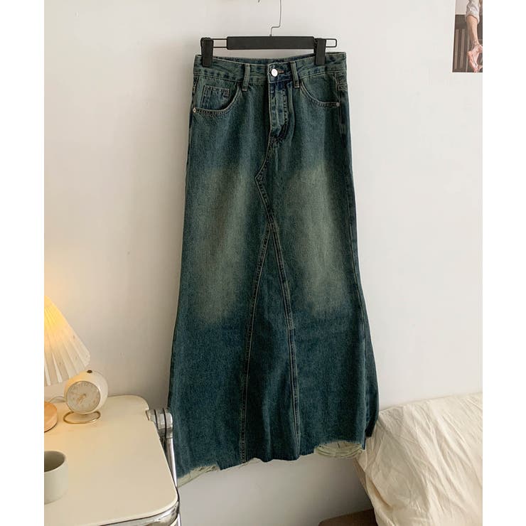 【aimoha】フリンジヘムフレアデニムスカート | aimoha  | 詳細画像15 